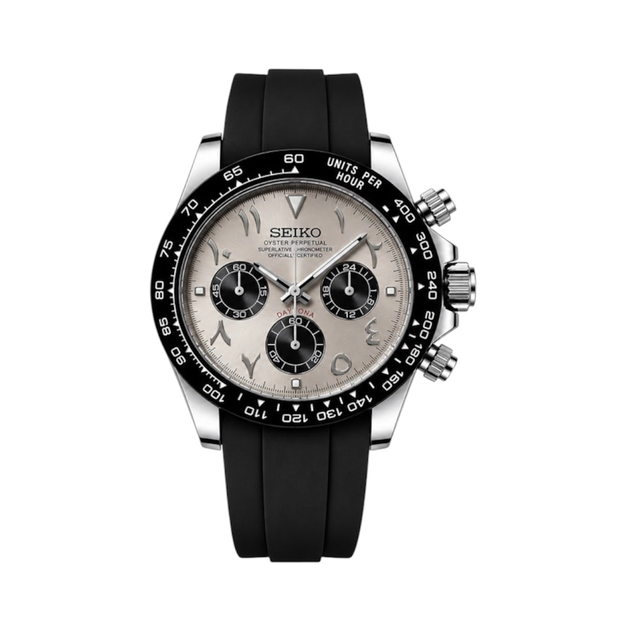 SEIKO MOD | DAYTO ARABIC SILVER BLACK