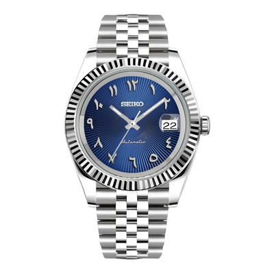 SEIKO MOD | ARABIC DIAL PLATINE BLEU