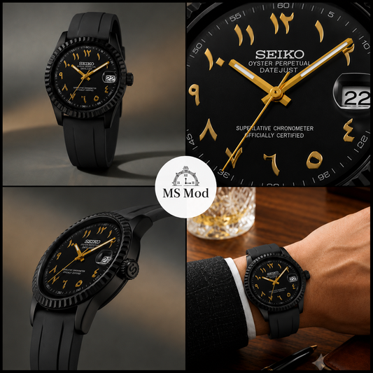 SEIKO MOD | ARABIC DIAL NOIR ET OR