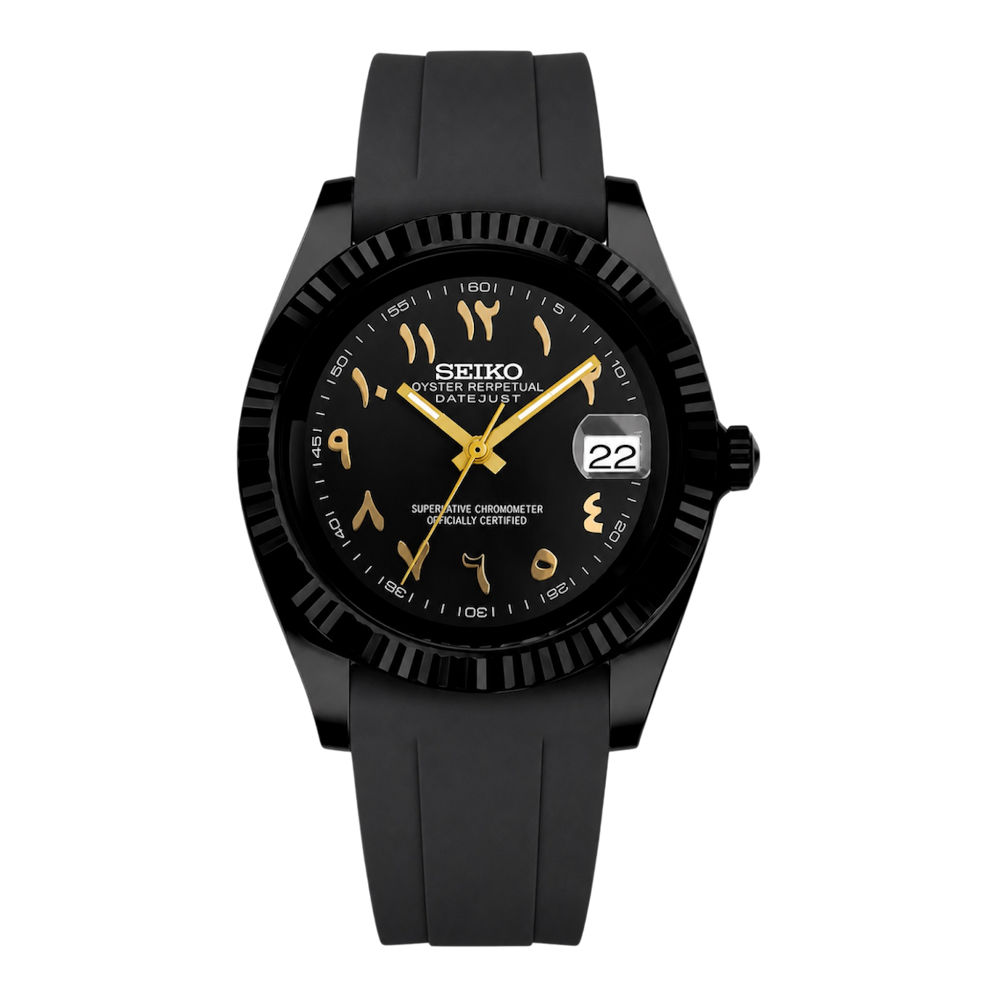 SEIKO MOD | ARABIC DIAL NOIR ET OR