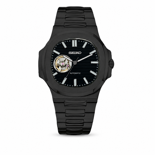 SEIKO MOD | NAUTILUS OPEN HEART BLACK